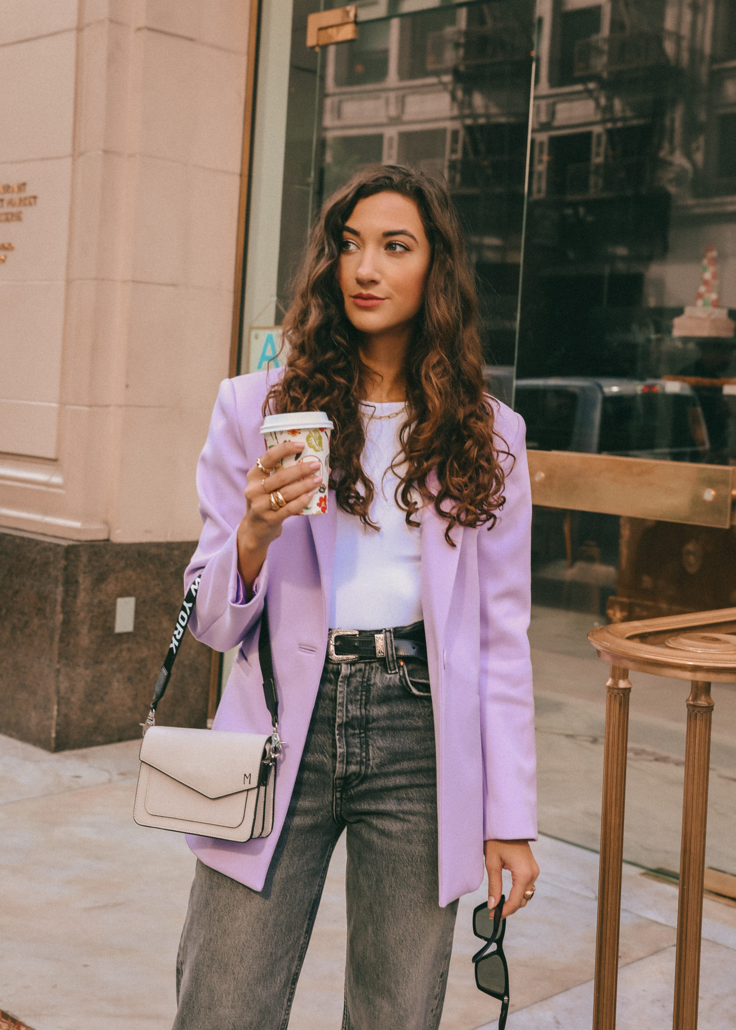 LA Outfit Recap - Blazer Style, Jeans, Botkier Womens fashion blogger style NYC curly hair 