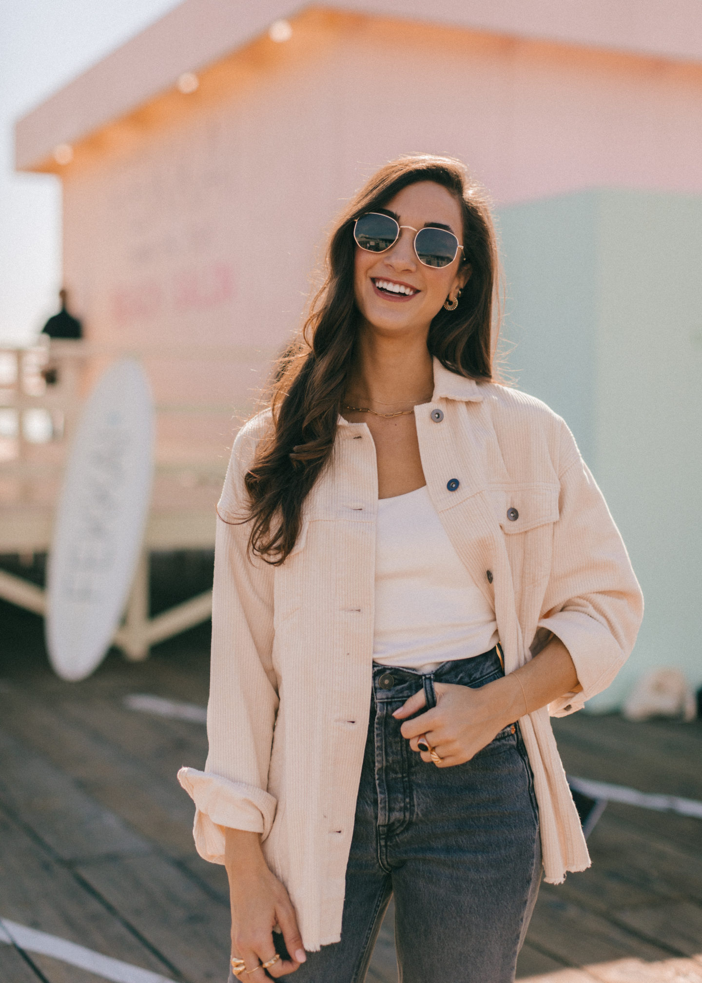 LA Outfit Recap - womens fashion santa monica pier california jeans hair inspo long hair styles sunglasses blogger style