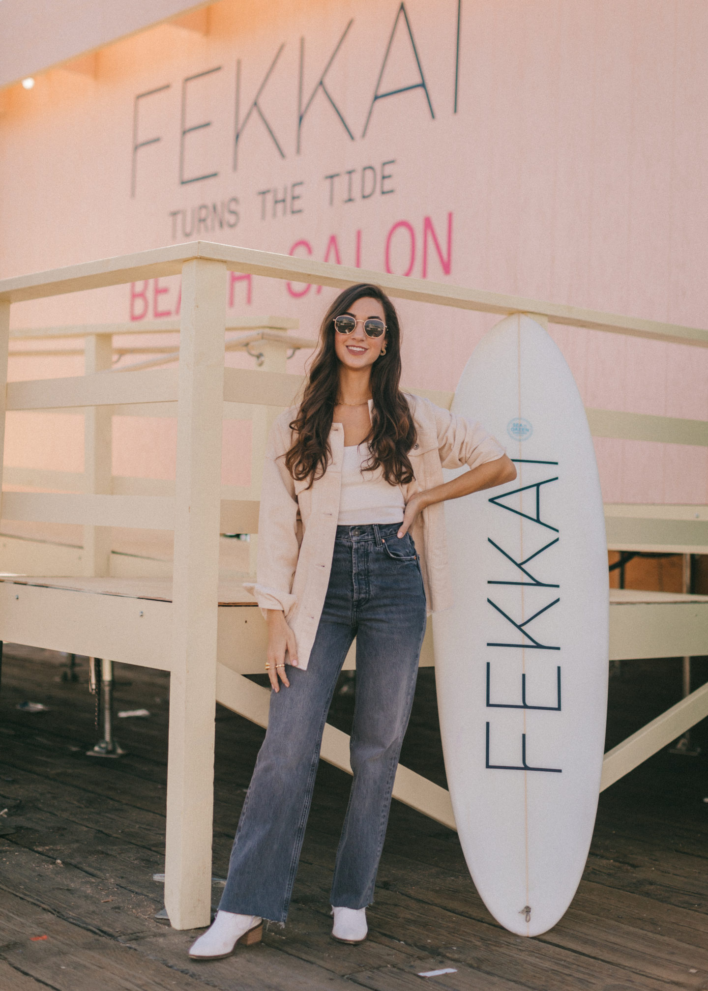 LA Outfit Recap - womens fashion santa monica pier california jeans hair inspo long hair styles sunglasses blogger style