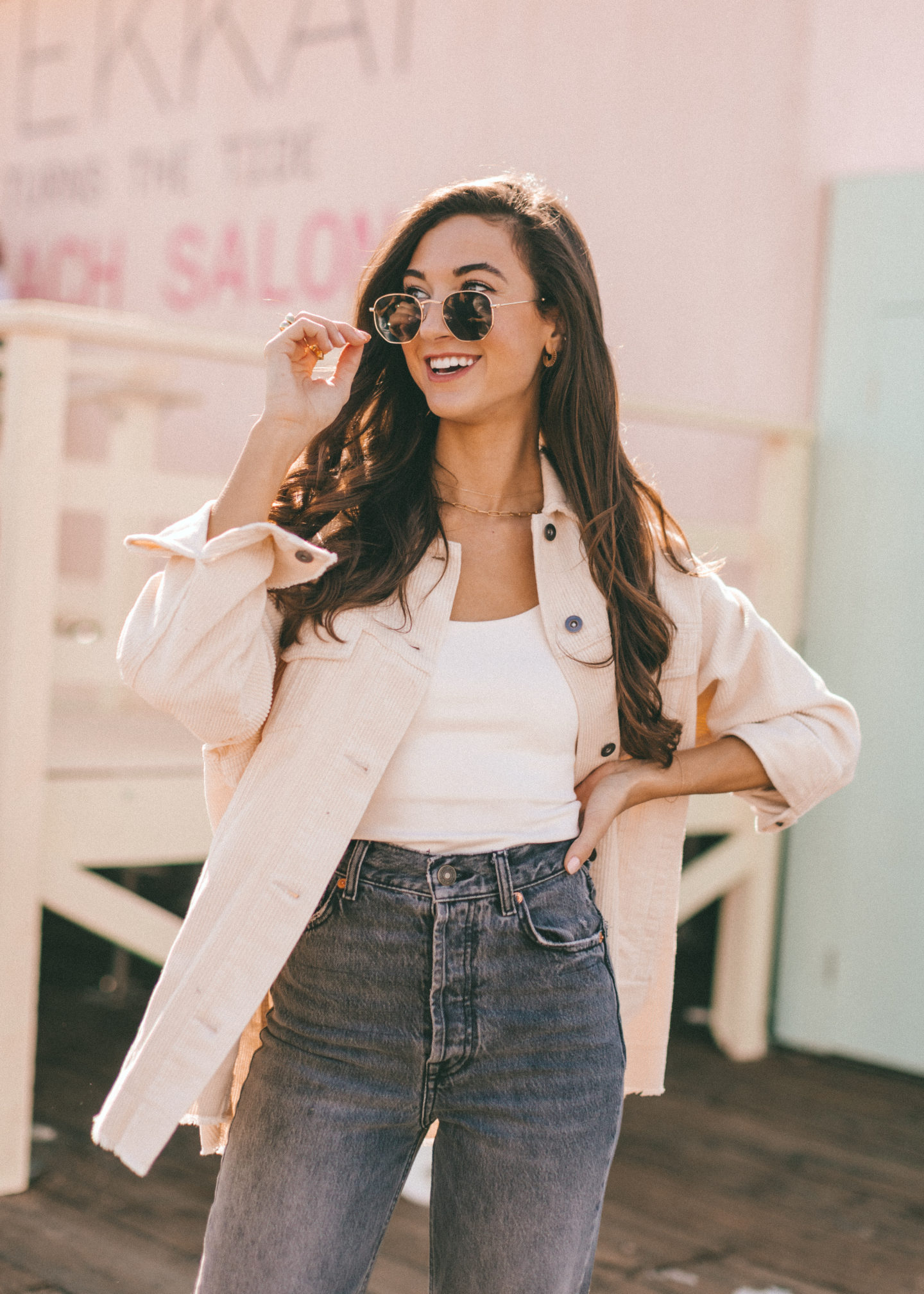 LA Outfit Recap - womens fashion santa monica pier california jeans hair inspo long hair styles sunglasses blogger style