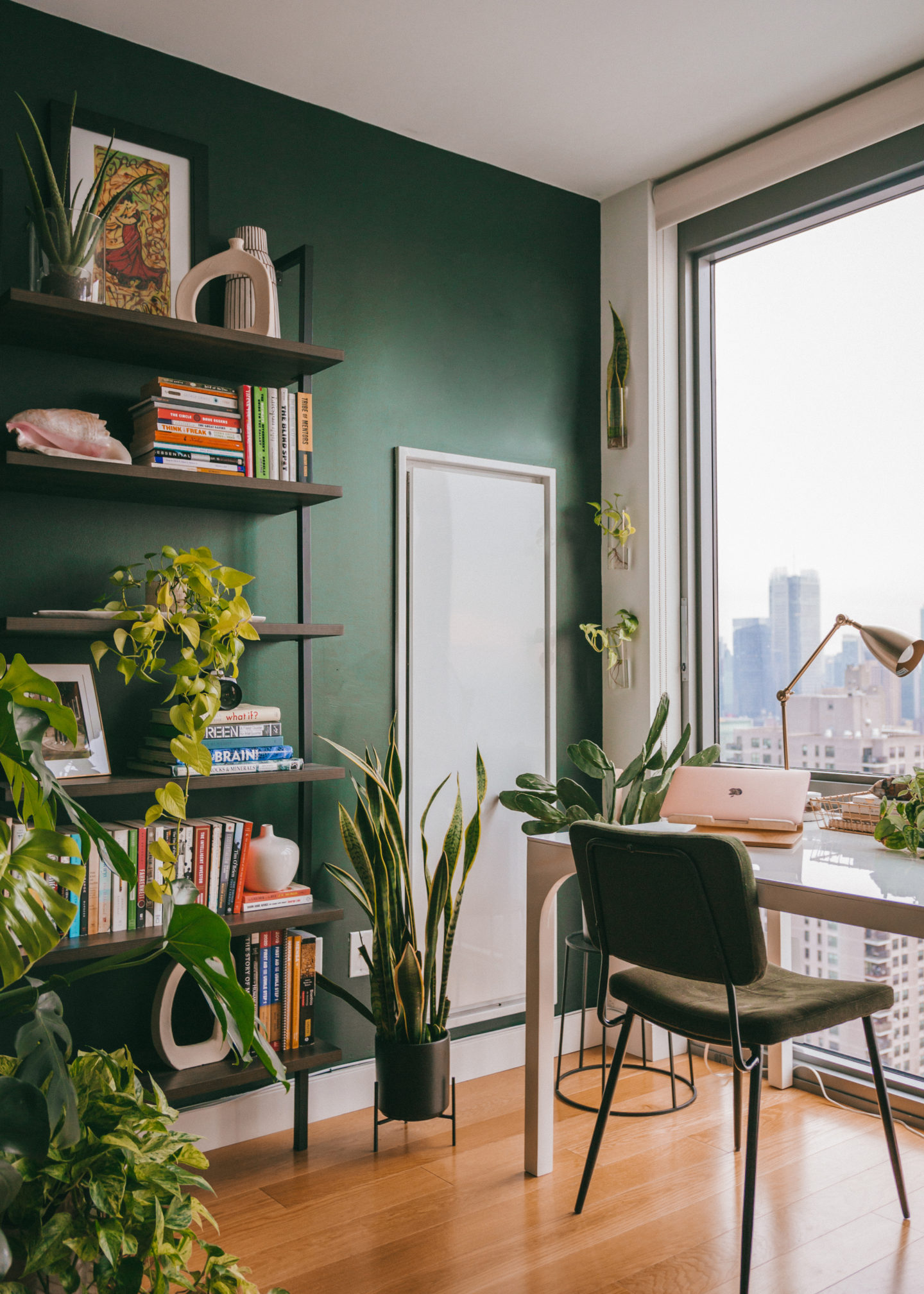 Apartment Living Room Mid Century Modern Cozy Boho Houseplants Urban Jungle Plant Wall Sofa Inspo Interior Decor